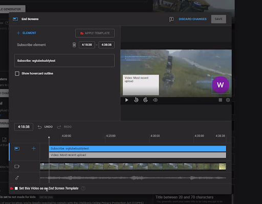 Bulk tool Editing YouTube End Screens